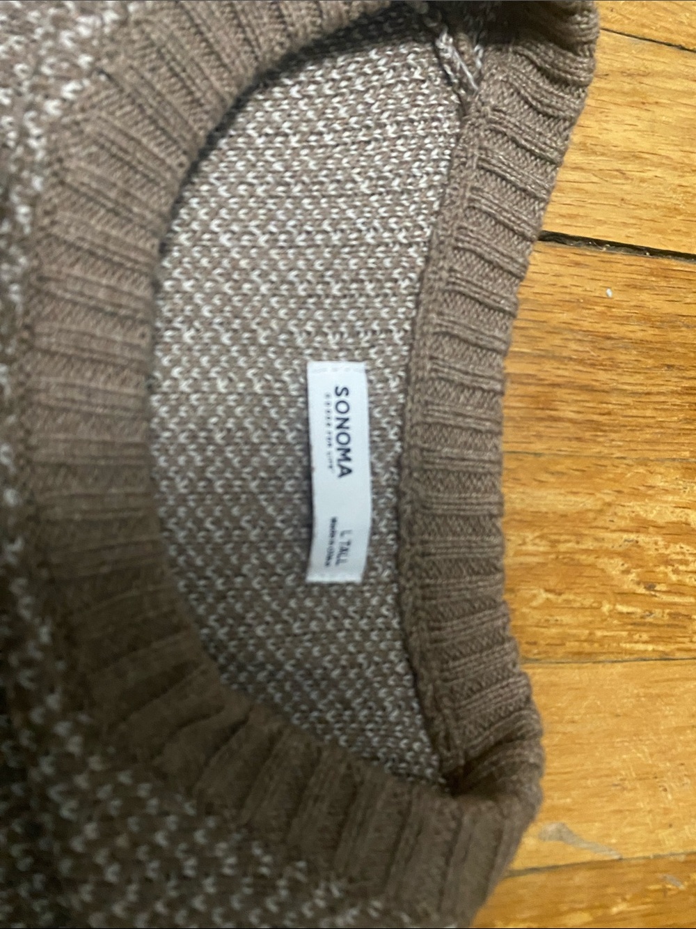 Sonoma Men's Crewneck Sweater in Taupe Heather - Picture 4 of 4